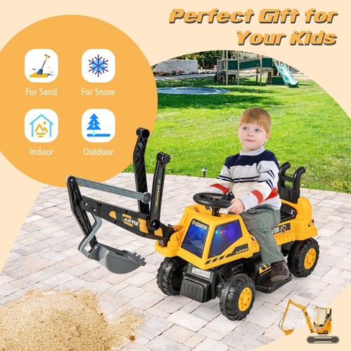 Kids yellow ride excavator - yellow, ride-on