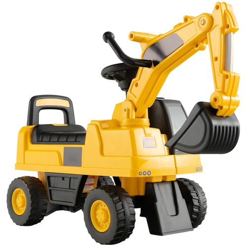 Yellow ride excavator - yellow, ride-on