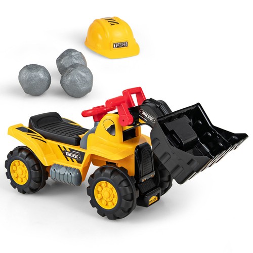 Kids ride excavator with - kids, on