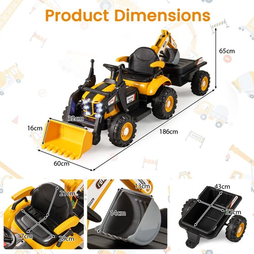 Ride tractor excavator - ride,