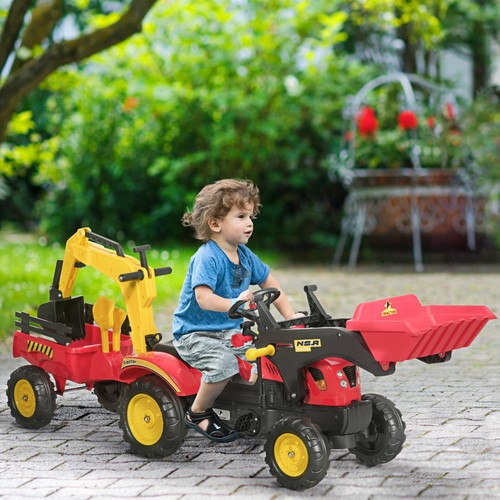 Kids ride excavator tractor - kids,